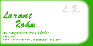 lorant rohm business card