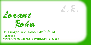 lorant rohm business card